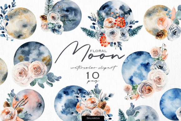 Discover the Charm of Vintage Floral Moon Clipart for Your Creative Projects