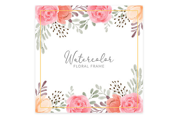 Embrace the Elegance of Watercolor Floral Frame Pastel Color