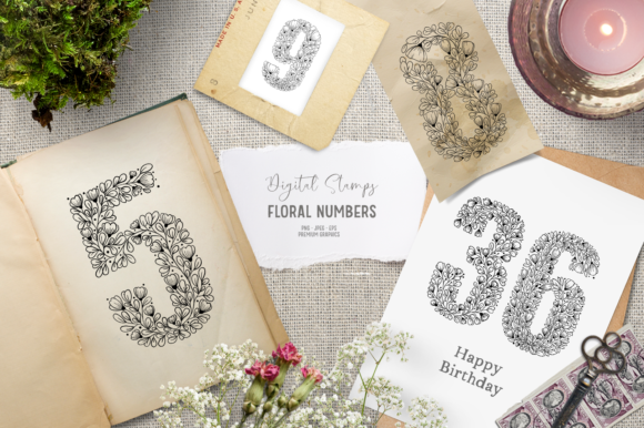 Enhance Your Designs with Floral Number Clipart