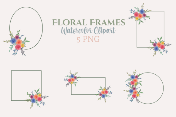 Explore Watercolor Green Floral Frames
