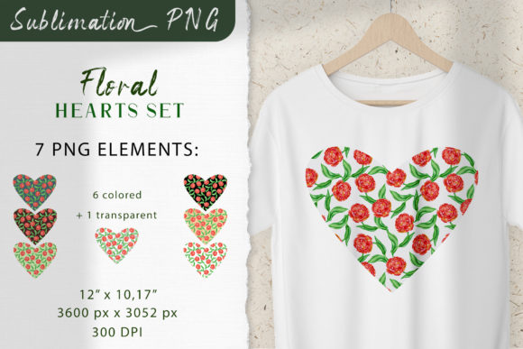Floral Hearts. Valentine Watercolor Set: A Versatile and Charming Design Collection