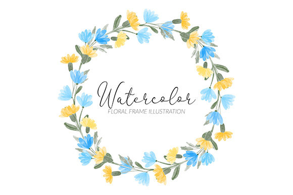 Floral Watercolor Wildflower Wreath