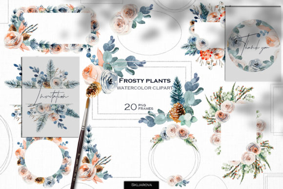 Frosty Floral Frames Set: A Versatile and Elegant Design Solution