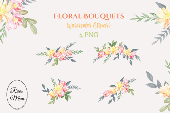 Handpainted Watercolor Floral Bouquets