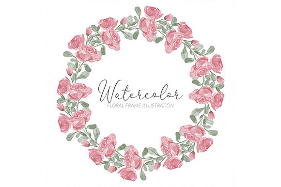 Rose Watercolor Floral Wreath Frame: A Versatile and Elegant Design Solution