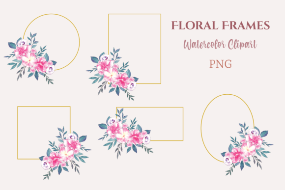 Watercolor Clipart Ten Floral Frames: A Versatile Addition to Your Creative Toolkit