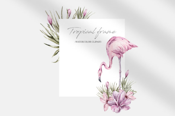 Watercolor Floral Flamingo Frame Clipart: A Versatile and Elegant Design Solution
