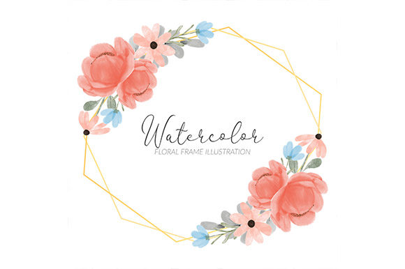 Watercolor Floral Frame Golden Rustic: A Versatile and Elegant Design Solution
