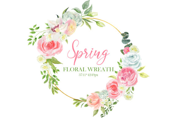 Watercolor Floral Gold Wreath: A Touch of Elegance for Your Special Occasions