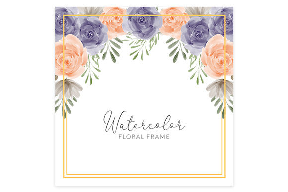 Watercolor Floral Square Frame Border and Illustration: A Versatile Design for All Occasions
