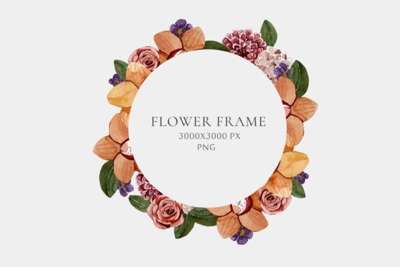 Watercolor Floral Wreath for Creative Projects