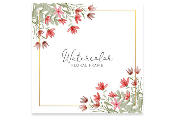 Watercolor Red Floral Frame: A Versatile Design