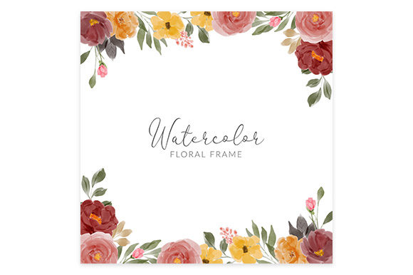 Watercolor Rose Floral Square Border: A Versatile and Elegant Design Element